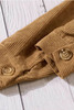 Khaki Ribbed Corduroy Long Sleeve Jacket with Pocket Khaki Ribbed Corduroy Long Sleeve Jacket with Pocket