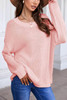 Pink Oversize Knitted Drop-shoulder Sleeve Sweater