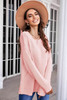 Pink Oversize Knitted Drop-shoulder Sleeve Sweater