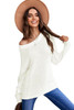 Beige Oversize Knitted Drop-shoulder Sleeve Sweater