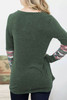 Green Aztec Patchwotk Long Sleeve Top