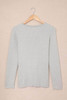 Gray Lace Knitted Buttoned Long Sleeve Sweater