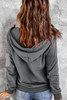 Gray Half Zip Colorblock Pocket Patchwork Long Sleeve Hoodie