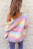 Multicolor Ombre Tie-dye Drop Shoulder Cardigan