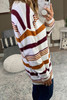 Brown Striped Crewneck Long Sleeve Sweater