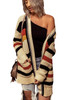 Color Block Open Front Pocket Knit Cardigan