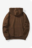 Brown Letter Print Men's Hoodie with Kangaroo Pocket