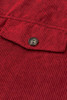 Red Corduroy Long Sleeve Button-up Shirt Coat