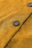 Yellow Corduroy Long Sleeve Button-up Shirt Coat