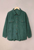 Green Corduroy Long Sleeve Button-up Shirt Coat