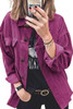 Purple Corduroy Long Sleeve Button-up Shirt Coat