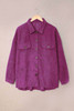 Purple Corduroy Long Sleeve Button-up Shirt Coat