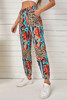 Aztec Leopard Patchwork High Waist Slim-fit Pants