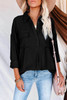 Black Buttoned Long Sleeve Shirt with Pocket