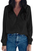 Black Lace Crochet Buttoned Long Sleeve Shirt