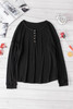 Black Button Long Sleeve Knit Top