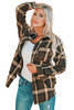 Brown Drop Shoulder Plaid Casual Shirt