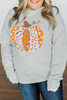 Halloween Pumpkin Leopard Print Plus Size Sweatshirt