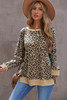 Leopard Pullover Sweatshirt with Slits