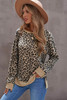 Leopard Pullover Sweatshirt with Slits