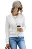 White Buttons Weave Knit Cardigan