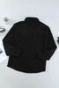 Black Rivet Corduroy Buttoned Long Sleeve Shirt with Pockets