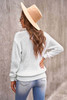 White Wrap V Neck Sweater with Side Tie