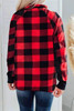 Red Long Sleeve Plaid Paneled Sweatshirt Red Long Sleeve Plaid Paneled Sweatshirt