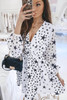 White V Neck Star Pattern Tunic Dress