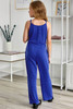 Blue Spaghetti Strap Wide Leg Girls Jumpsuit