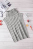 Gray Turtleneck Braided Knitted Vest