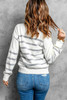 Striped Print Buttoned Sweater Cardigan Striped Print Buttoned Sweater Cardigan
