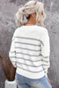 Striped Print Buttoned Sweater Cardigan Striped Print Buttoned Sweater Cardigan
