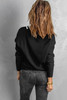 Black Deep V Contrasted Neckline Knitted Sweater