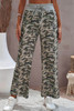 Camouflage Print Drawstring Waist Wide Leg Pants