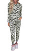 Leopard Print Hooded Top and Slim-fit Pants Loungewear