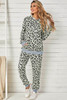 Leopard Print Hooded Top and Slim-fit Pants Loungewear Leopard Print Hooded Top and Slim-fit Pants Loungewear