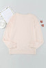 Beige Letter Print Pullover Graphic Sweatshirt