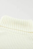 White Plain Turtleneck Sweater Dress with Slits White Plain Turtleneck Sweater Dress with Slits
