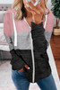 Pink Colorblock Zip Front Hooded Coat Pink Colorblock Zip Front Hooded Coat