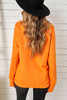 Orange Halloween Leopard Pumpkin Print Pullover Sweatshirt