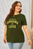 SUNSHINE AND COFFEE Graphic Ripped Plus Size Tee