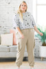 Khaki Elastic Waist Side Pocket Plus Size Jogger Pants