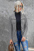 Gray Zip-up Open Front Knitted Sweater