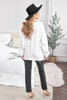 White Solid Color Buttoned Front Long Sleeve Top