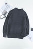 Gray Zip Knitted High Neck Sweater