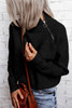 Black Zip Knitted High Neck Sweater