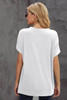 White Round Neck Short Sleeve Solid Color Tee