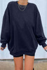 Dark Blue Oversized Solid Drop Shoulder Sweatshirt Dark Blue Oversized Solid Drop Shoulder Sweatshirt