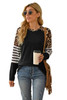 Black Leopard Striped Long Sleeve Top